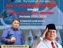N.R.Icang Rahardian Ketua Umum Ikatan Wartawan Online Indonesia (IWO-I) Ucapkan Selamat Atas Terpilihnya Kembali Prabowo Subianto Sebagai Ketua Umum Gerindra