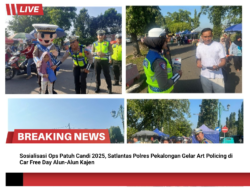 Sosialisasi Ops Patuh Candi 2025, Satlantas Polres Pekalongan Gelar Art Policing di Car Free Day Alun-Alun Kajen
