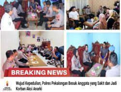 Wujud Kepedulian, Polres Pekalongan Besuk Anggota yang Sakit dan Jadi Korban Aksi Anarki