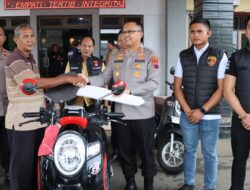 Bukti Pelayanan Polri, Polres Pekalongan Kembalikan Motor Curian ke Warga