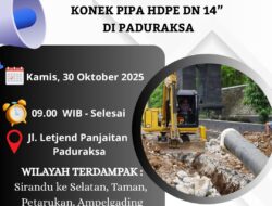 Pengerjaan Koneksi Pipa HDPE di Pemalang, Perumda Air Minum Tirta Mulia Imbau Pelanggan Siapkan Tampungan Air