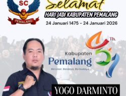 Ketua Ormas 234 SC DPC Pemalang, Yogo Darminto, mengucapkan Selamat Hari Jadi Kabupaten Pemalang ke-451.