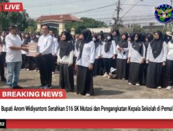 Bupati Anom Widiyantoro Serahkan 516 SK Mutasi dan Pengangkatan Kepala Sekolah di Pemalang