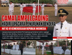 Camat Ampelgading Hadiri Upacara Penurunan Bendera HUT ke-81 Kemerdekaan RI