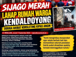 Sijago Merah Lahap Rumah Warga Kendaldoyong, Diduga Akibat Korsleting Kipas Angin