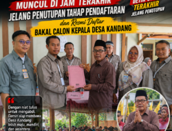Tak Terduga, Damiri Muncul di Jam  Terakhir Jelang Penutupan Tahap Pendaftaran dan Resmi Daftar Bakal Calon Kepala Desa Kandang